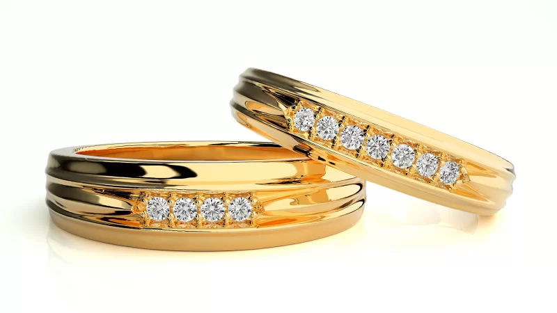 Verighete Cuplu Charming Lines Aur 18k Real Diamonds - Brittany
