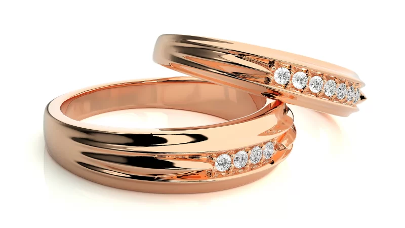 Verighete Cuplu Charming Lines Aur 18k Real Diamonds - Brittany