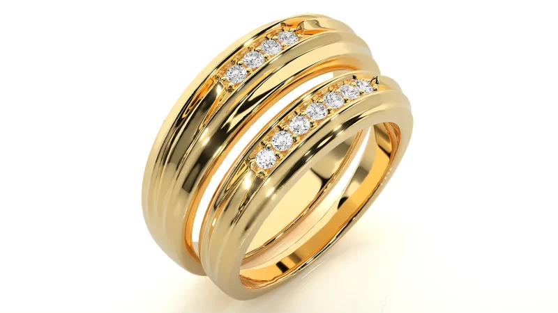 Verighete Cuplu Charming Lines Aur 18k Real Diamonds - Brittany