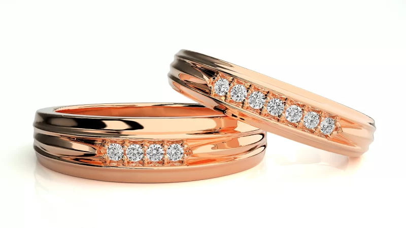 Verighete Cuplu Charming Lines Aur 18k Real Diamonds - Brittany