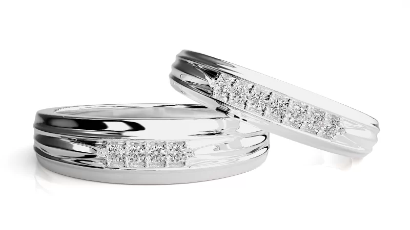 Verighete Cuplu Charming Lines Aur 18k Real Diamonds - Brittany