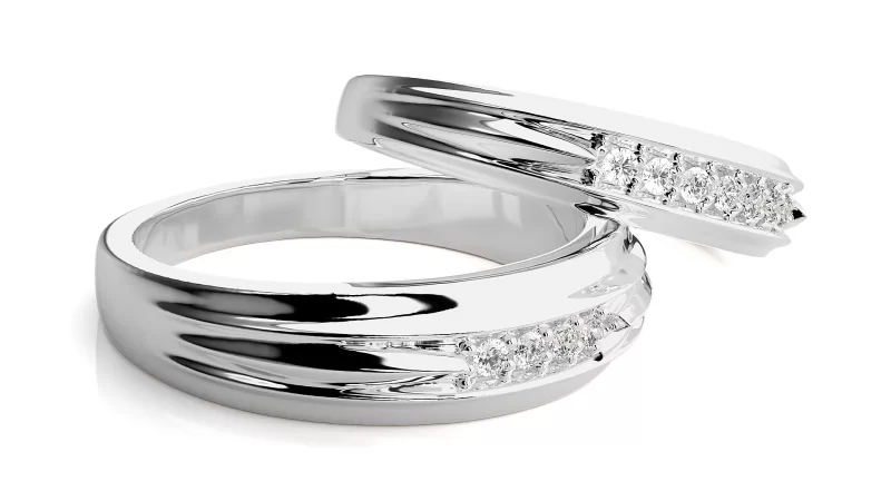 Verighete Cuplu Charming Lines Aur 18k Real Diamonds - Brittany