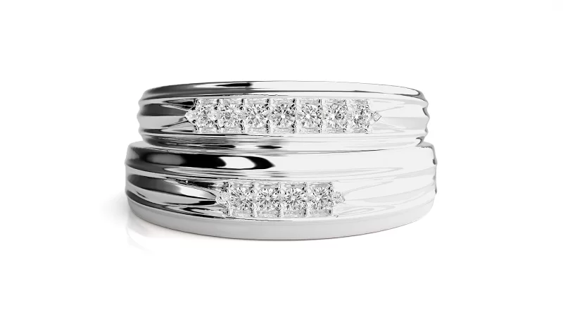Verighete Cuplu Charming Lines Aur 18k Real Diamonds - Brittany