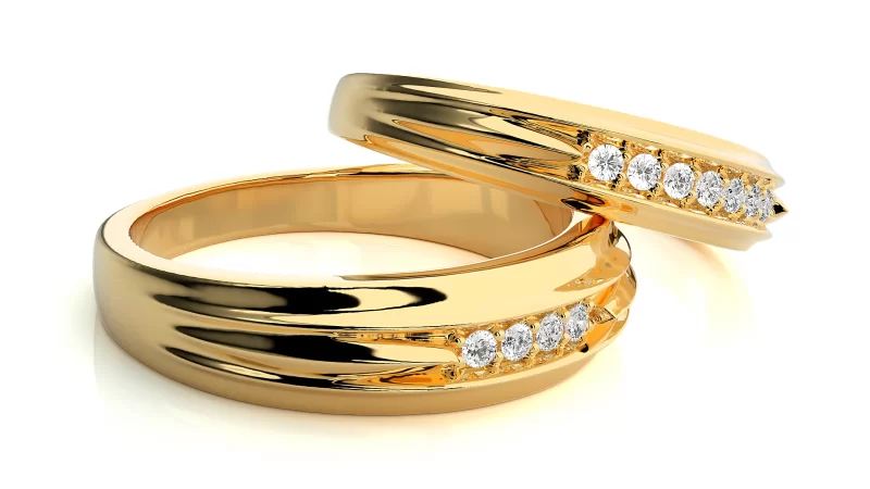 Verighete Cuplu Charming Lines Aur 18k Real Diamonds - Brittany