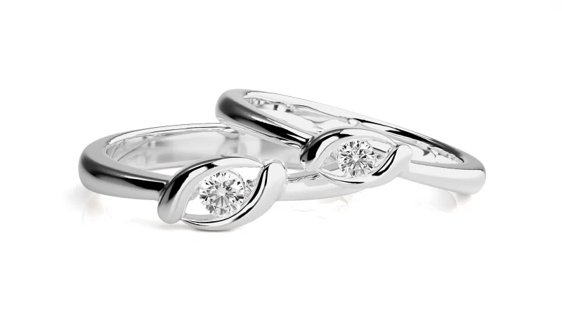 Verighete Cuplu Deluxe Eye-Caching Aur 18k Diamante Naturale - Provence