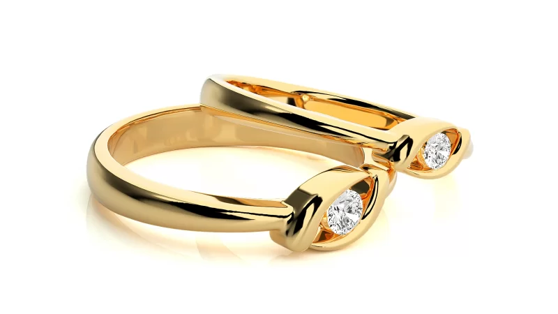 Verighete Cuplu Deluxe Eye-Caching Aur 18k Diamante Naturale - Provence