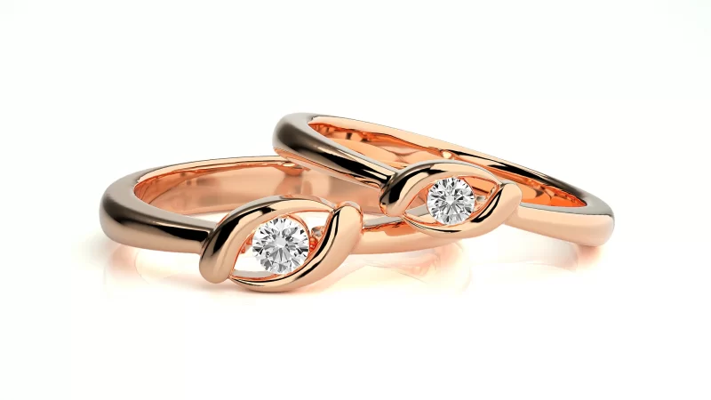 Verighete Cuplu Deluxe Eye-Caching Aur 18k Diamante Naturale - Provence