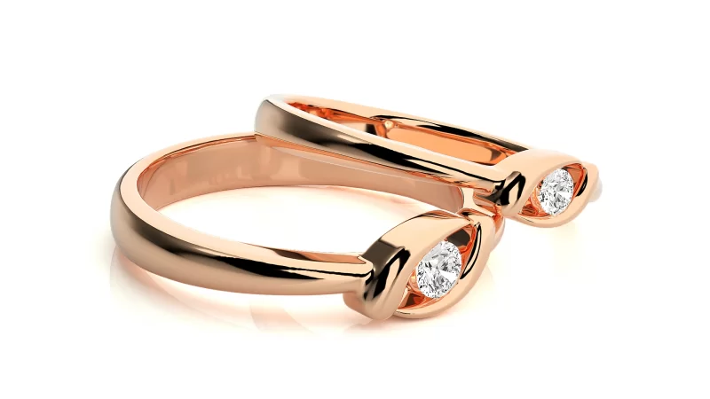 Verighete Cuplu Deluxe Eye-Caching Aur 18k Diamante Naturale - Provence