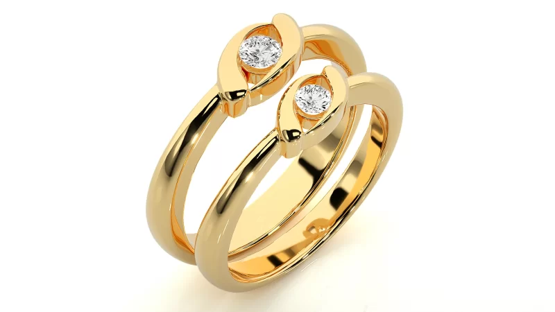 Verighete Cuplu Deluxe Eye-Caching Aur 18k Diamante Naturale - Provence