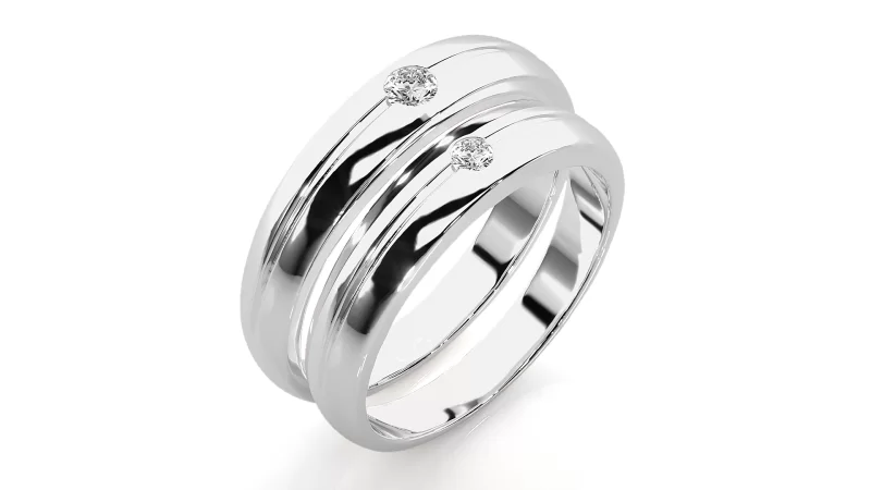 Verighete Cuplu Vibrant Geometry Aur 18k Real Diamonds - Alsace