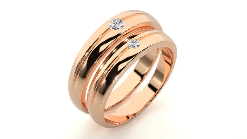Verighete Cuplu Vibrant Geometry Aur 18k Real Diamonds - Alsace