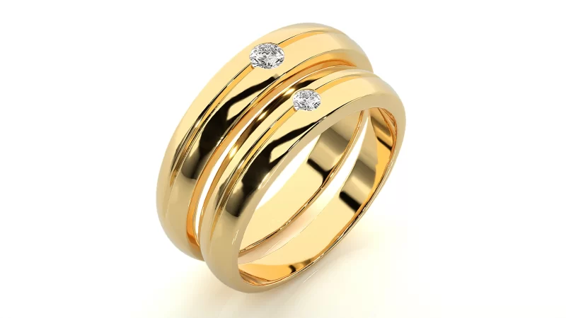 Verighete Cuplu Vibrant Geometry Aur 18k Real Diamonds - Alsace