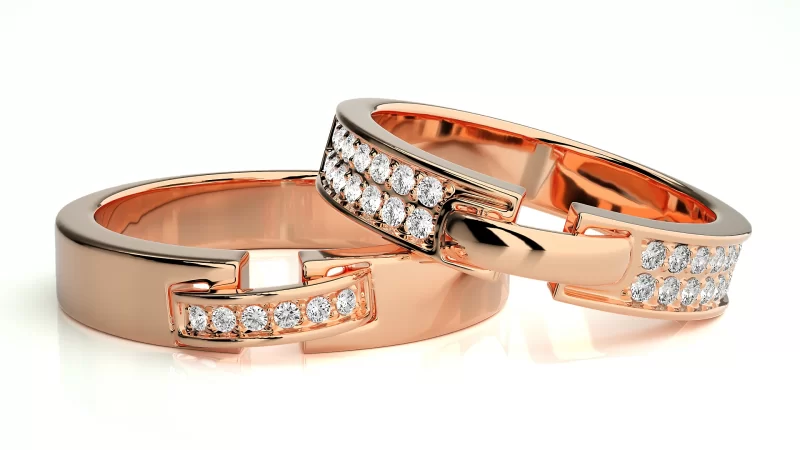 Verighete Cuplu Luxurious Design Aur 18k Diamante Naturale - Dijon