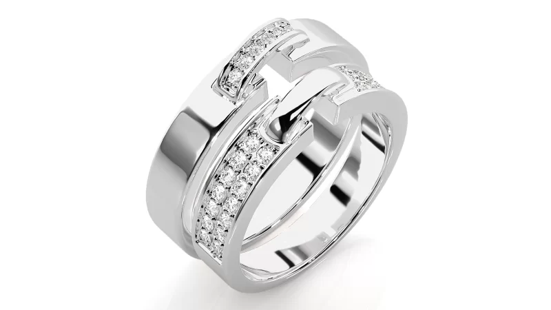 Verighete Cuplu Luxurious Design Aur 18k Diamante Naturale - Dijon
