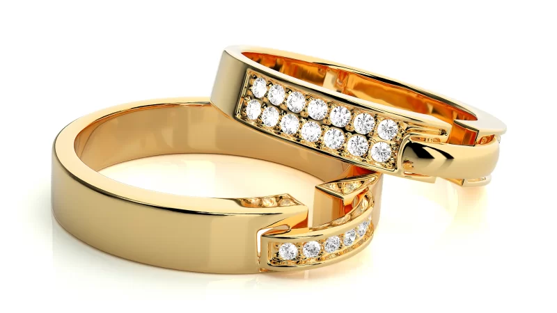Verighete Cuplu Luxurious Design Aur 18k Diamante Naturale - Dijon