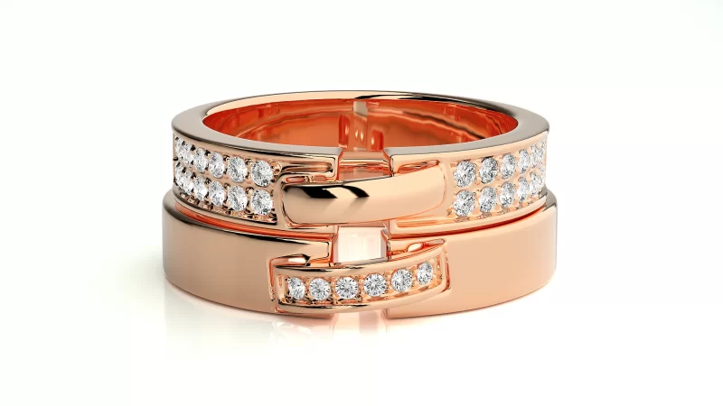 Verighete Cuplu Luxurious Design Aur 18k Diamante Naturale - Dijon
