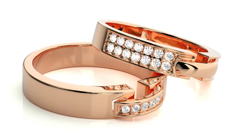 Verighete Cuplu Luxurious Design Aur 18k Diamante Naturale - Dijon