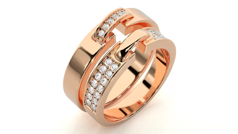 Verighete Cuplu Luxurious Design Aur 18k Diamante Naturale - Dijon