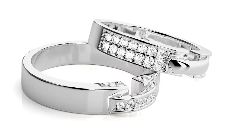 Verighete Cuplu Luxurious Design Aur 18k Diamante Naturale - Dijon