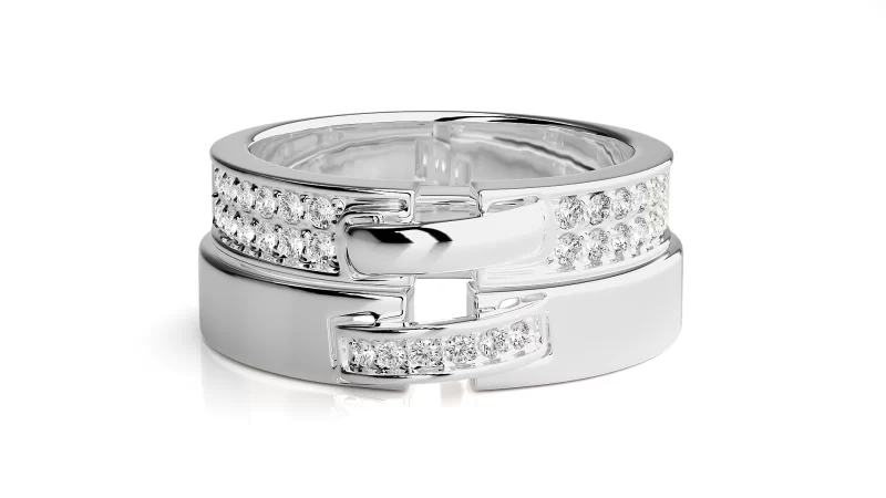 Verighete Cuplu Luxurious Design Aur 18k Diamante Naturale - Dijon