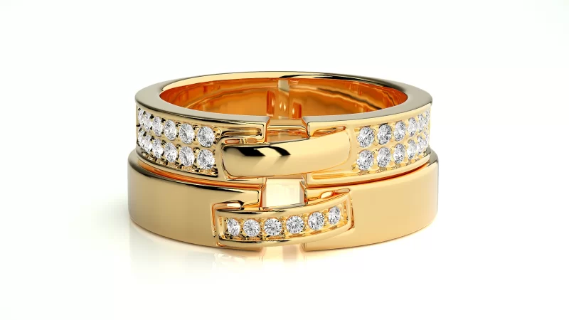 Verighete Cuplu Luxurious Design Aur 18k Diamante Naturale - Dijon