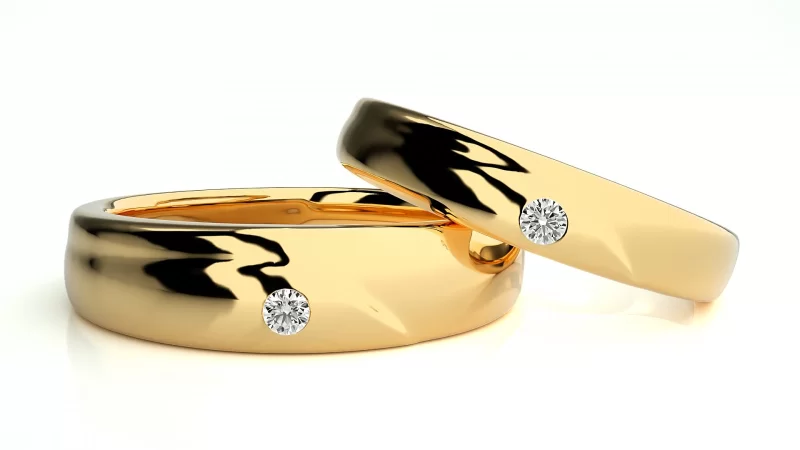 Verighete Cuplu Noble Vibrations Aur 18k Diamante Naturale - Gironde
