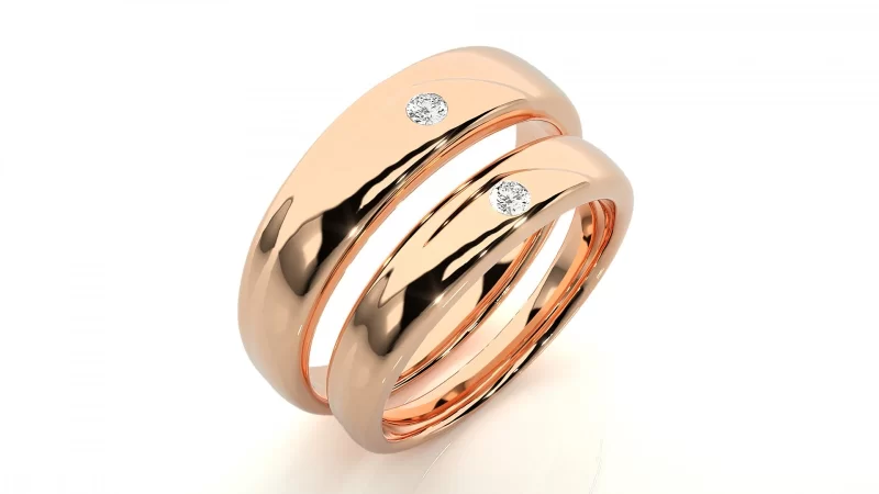 Verighete Cuplu Noble Vibrations Aur 18k Diamante Naturale - Gironde