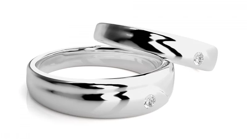 Verighete Cuplu Noble Vibrations Aur 18k Diamante Naturale - Gironde