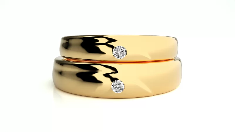 Verighete Cuplu Noble Vibrations Aur 18k Diamante Naturale - Gironde