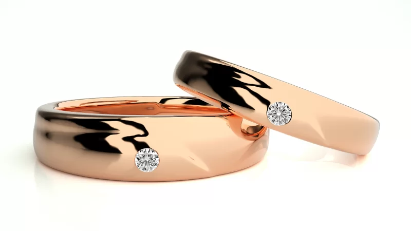Verighete Cuplu Noble Vibrations Aur 18k Diamante Naturale - Gironde