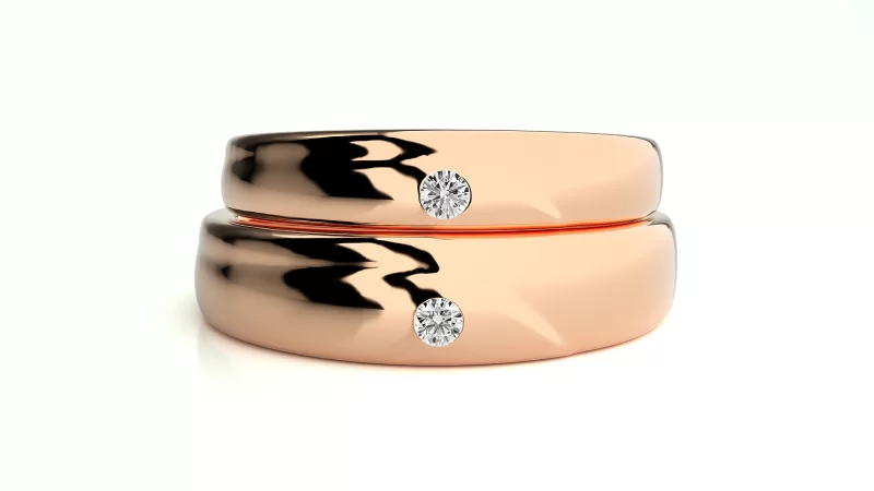 Verighete Cuplu Noble Vibrations Aur 18k Diamante Naturale - Gironde