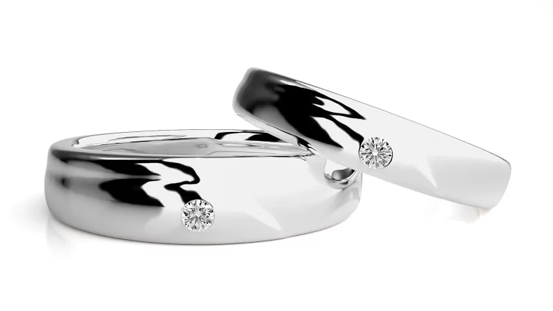 Verighete Cuplu Noble Vibrations Aur 18k Diamante Naturale - Gironde
