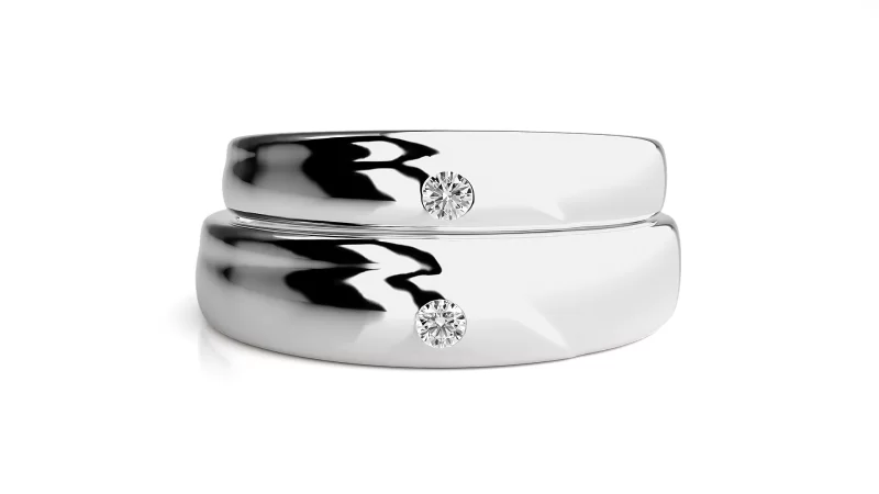 Verighete Cuplu Noble Vibrations Aur 18k Diamante Naturale - Gironde