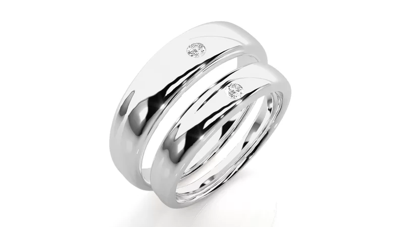 Verighete Cuplu Noble Vibrations Aur 18k Diamante Naturale - Gironde