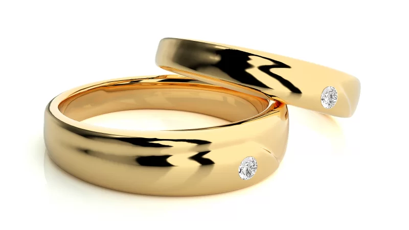 Verighete Cuplu Noble Vibrations Aur 18k Diamante Naturale - Gironde