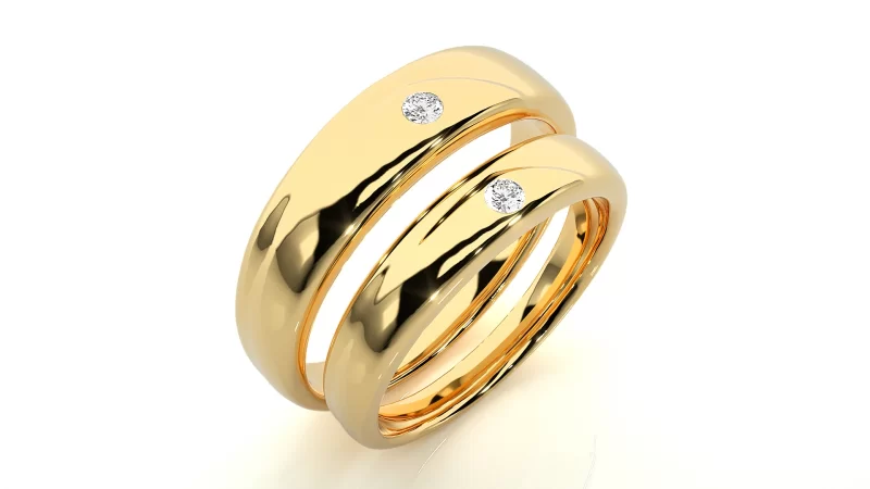 Verighete Cuplu Noble Vibrations Aur 18k Diamante Naturale - Gironde