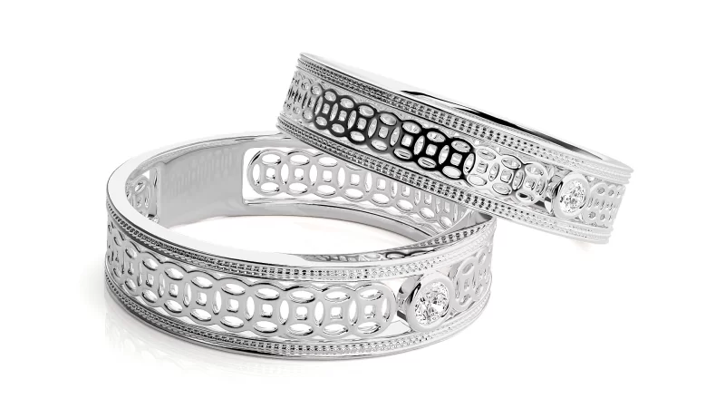 Verighete Cuplu Enchanting Carved Aur 18k Genuine Diamonds - Bordeaux