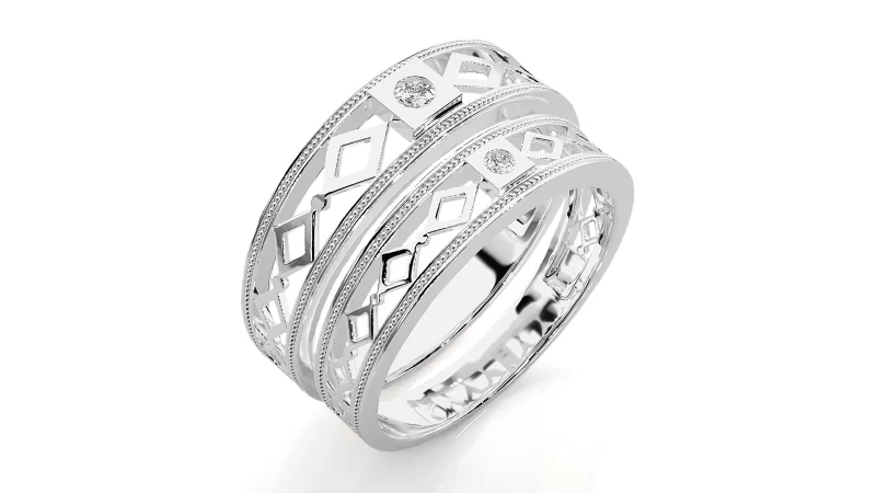 Verighete Cuplu Harmonious Carved Aur 18k Genuine Diamonds - Toulouse