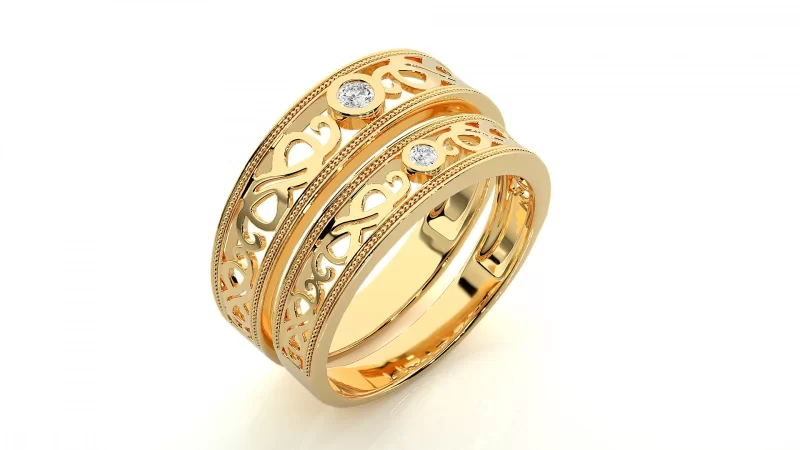 Verighete Couple Chic fluid-line Aur 18k Diamante Naturale - Marseille