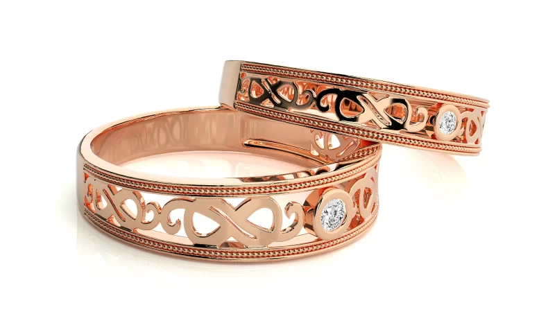 Verighete Couple Chic fluid-line Aur 18k Diamante Naturale - Marseille