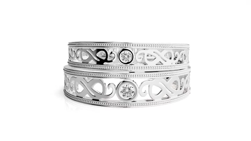 Verighete Couple Chic fluid-line Aur 18k Diamante Naturale - Marseille
