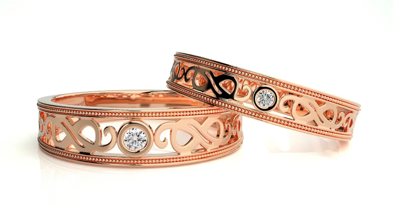 Verighete Couple Chic fluid-line Aur 18k Diamante Naturale - Marseille