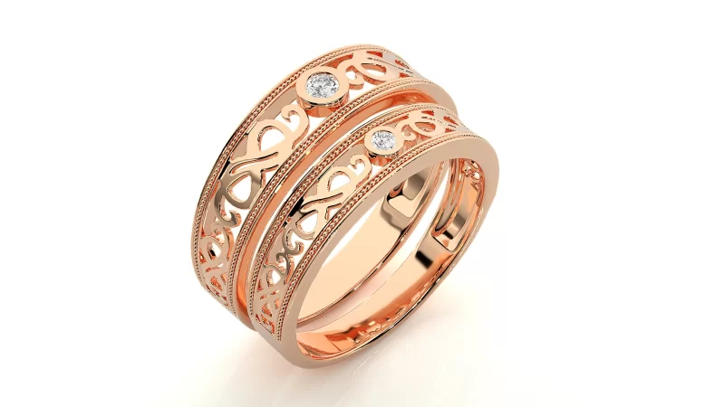 Verighete Couple Chic fluid-line Aur 18k Diamante Naturale - Marseille