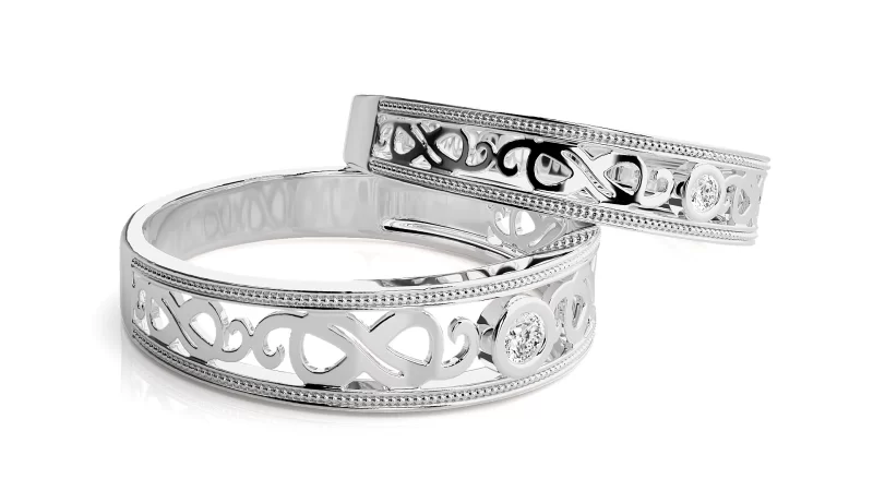 Verighete Couple Chic fluid-line Aur 18k Diamante Naturale - Marseille