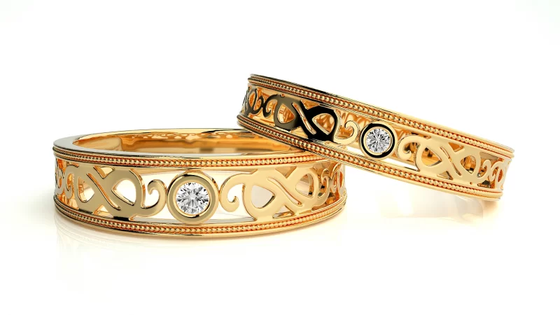 Verighete Couple Chic fluid-line Aur 18k Diamante Naturale - Marseille