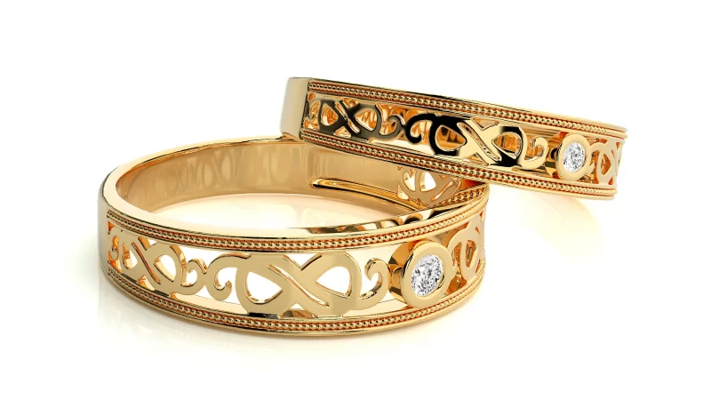 Verighete Couple Chic fluid-line Aur 18k Diamante Naturale - Marseille