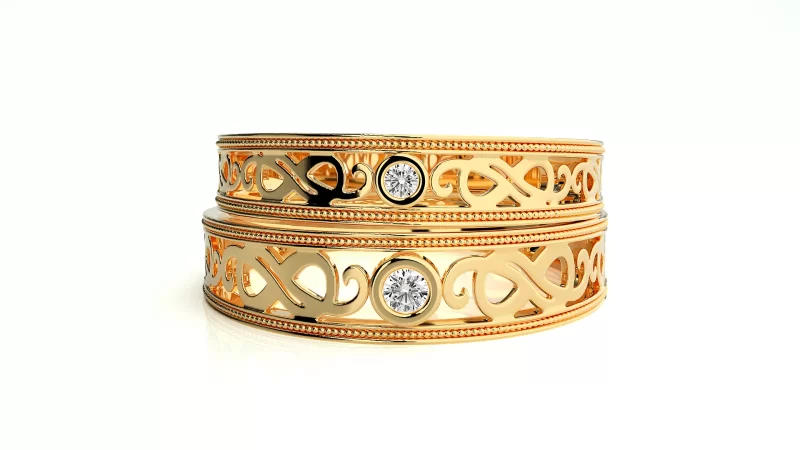 Verighete Couple Chic fluid-line Aur 18k Diamante Naturale - Marseille