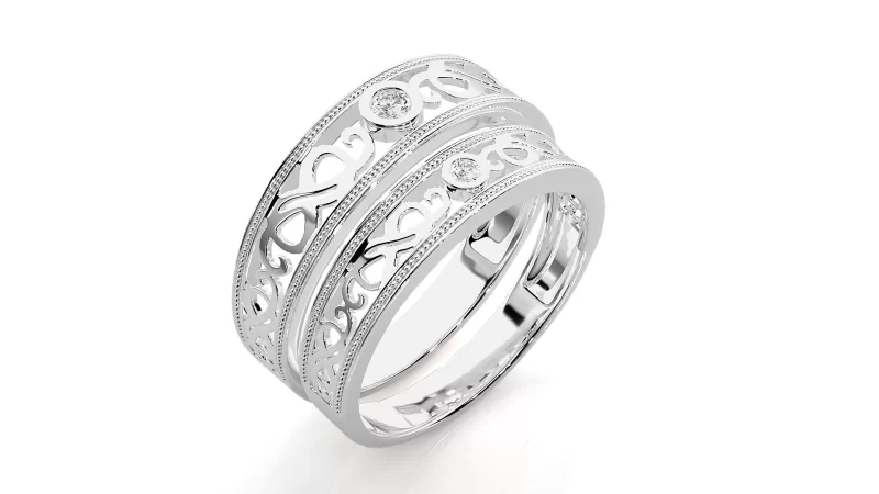 Verighete Couple Chic fluid-line Aur 18k Diamante Naturale - Marseille