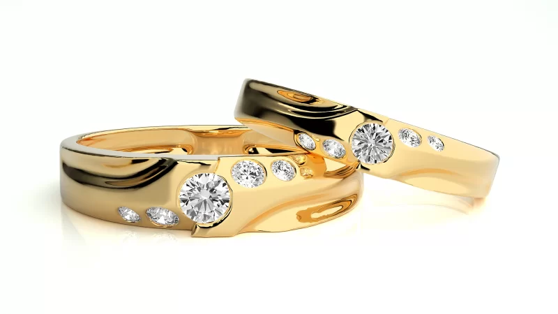 Verighete Couple Contemporary Vibe Aur 18k Diamante Naturale - Cadaque