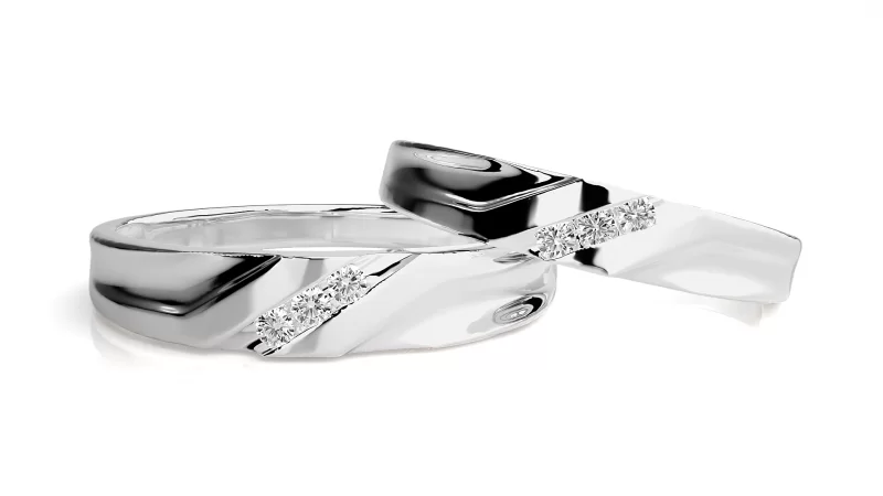 Verighete Couple Sumptuous Design Aur 18k Natural Diamonds - Cuenca
